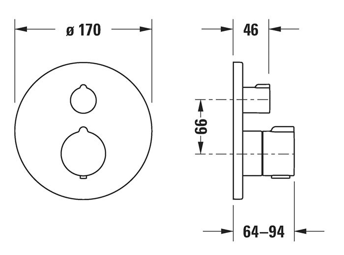 Thermostatic shower mixer for concealed installation (MATT BLACK) - Image 2