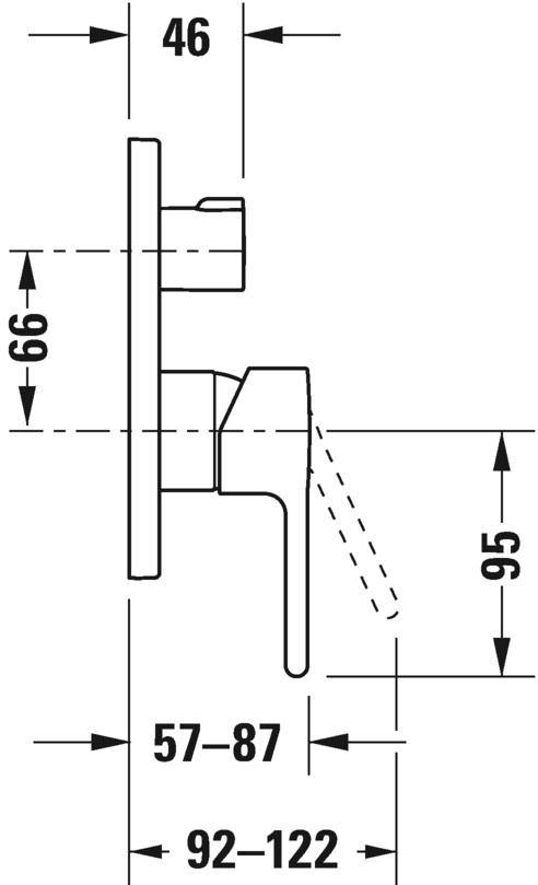 Single lever shower mixer for concealed installation - Image 2